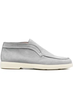 santoni Tonal-stitching leather loafers