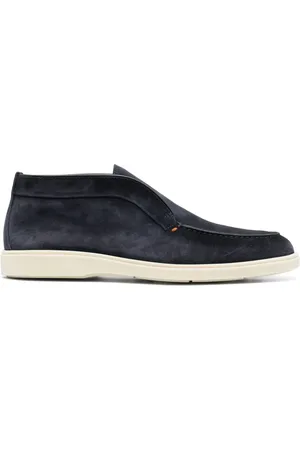 santoni Tonal-stitching leather loafers