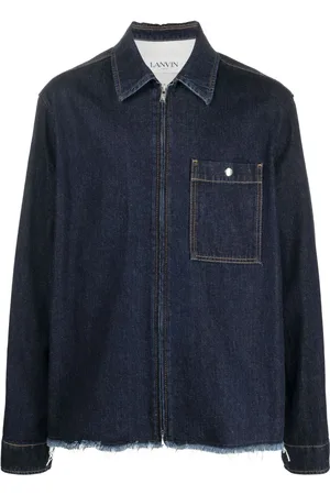 Lanvin Raw-cut zip-up denim jacket