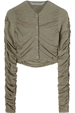 Palm Angels Ruched Lurex cropped cardigan