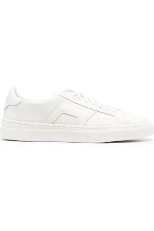 santoni Logo-print panelled-design sneakers
