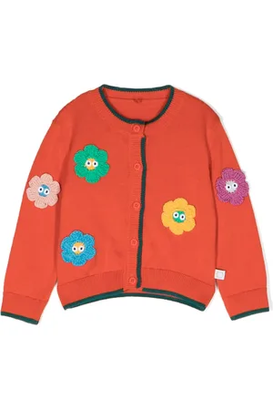 Stella McCartney Floral-appliqu?? organic cotton knitted cardigan
