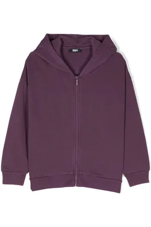 DKNY Logo-appliqué hooded cardigan