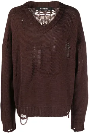 MISBHV Distressed-effect wool-blend jumper
