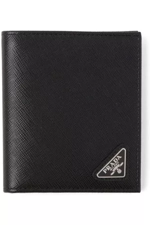 Prada Saffiano Leather Snap Bifold Wallet in Black for Men