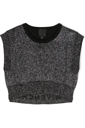 Givenchy Logo-embroidered lurex cropped top