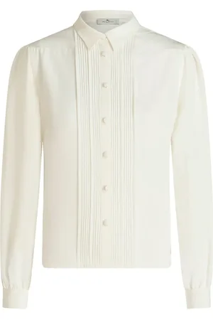 Etro Ribbed-detail silk blouse