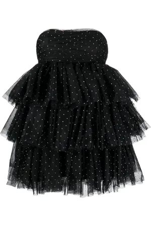 ROTATE Crystal-embellished ruffle minidress