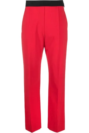 Msgm Logo-waistband wool trousers