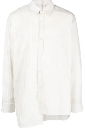 Lanvin Striped asymmetric-hem shirt