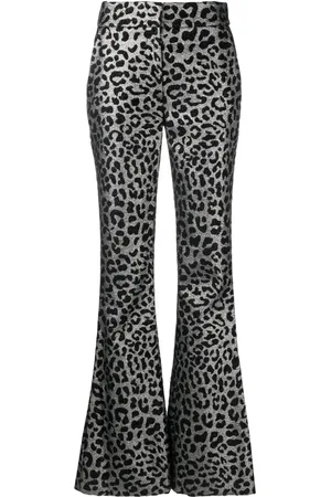 GENNY Leopard-print flared trousers