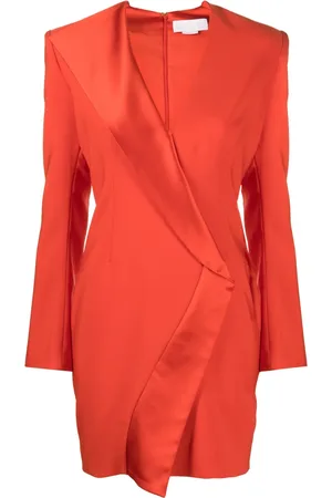 GENNY Satin-trimmed tailored minidress