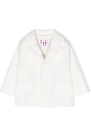Il gufo Logo-embroidered piqué single-breasted blazer