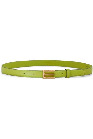 Alberta Ferretti logo-buckle Crocodile-Embossed Leather Belt - Green