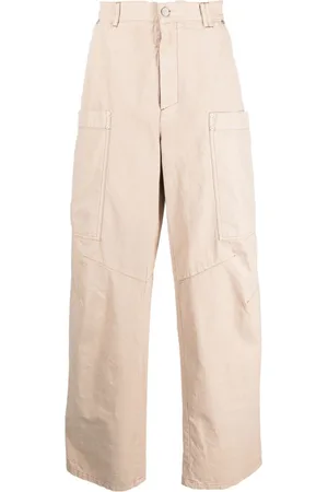 Palm Angels Wide-leg cotton cargo trousers