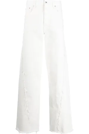 Lanvin Distressed-detail wide-leg jeans