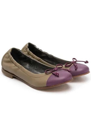 PèPè Bow-detail leather ballerinas
