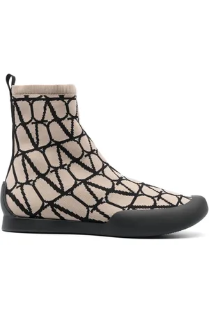 VALENTINO GARAVANI Toile Iconographe sock boots