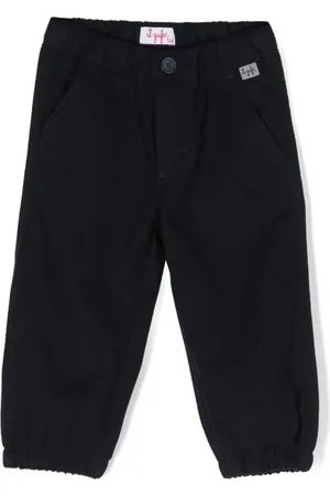 Il gufo Logo-patch elasticated-waist trousers