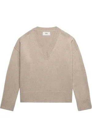 Ami V-neck elbow patches jumper