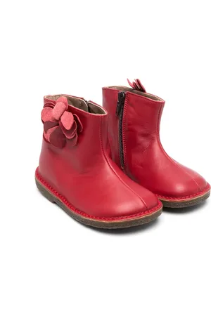 PèPè Floral-appliqué leather boots