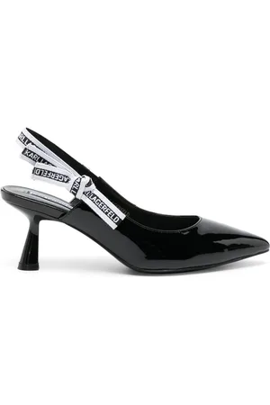 Karl Lagerfeld 75mm logo-strap leather pumps