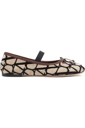 VALENTINO GARAVANI Toile Iconographe ballerina shoes