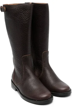 PèPè Buckle-strap leather mid-calf boots
