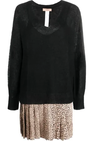 Twin-Set V-neck panelled minidress