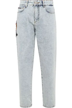 Philipp Plein Paisley-embroidered wide-leg jeans