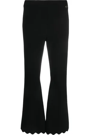 Twin-Set Flared scallop-trim trousers