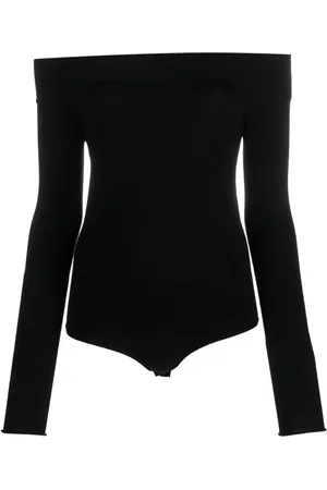 Twin-Set Logo-plaque off-shoulder bodysuit
