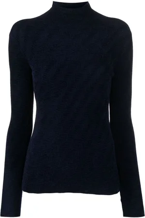 Emporio Armani Chevron-pattern high-neck jumper