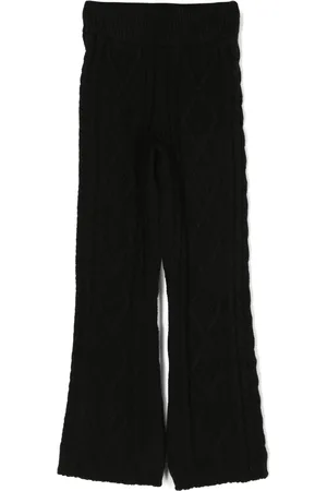 Msgm Logo-patch cable-knit trousers