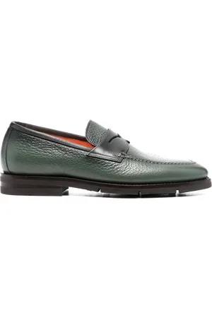 santoni Penny-slot leather loafers