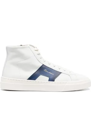 santoni Double-buckle leather sneakers