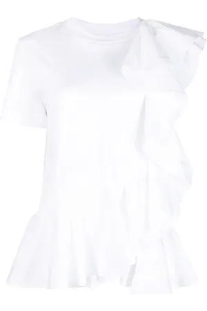 Alexander McQueen Asymmetric ruffled T-shirt