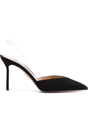 Aquazzura V Plexi 95mm suede pumps