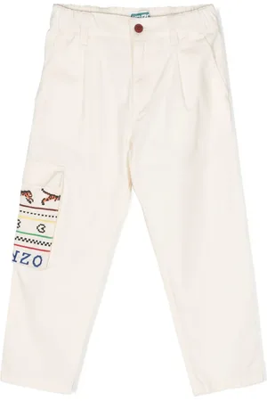 Kenzo Logo-embroidered cotton trousers