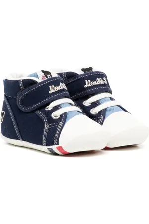 Miki House Embroidered-logo touch-strap sneakers