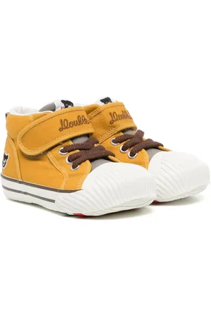 Miki House Embroidered-logo touch-strap sneakers