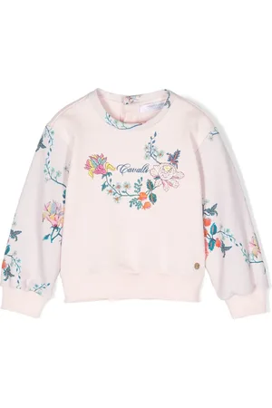 Roberto Cavalli Floral-embroidered crew-neck sweatshirt