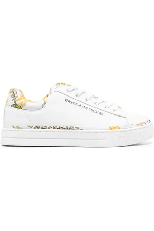 VERSACE Logo-print leather sneakers