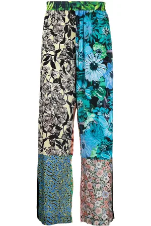Marine Serre Scarves-print silk trousers