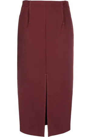 Alexandre Vauthier high-waisted cotton pencil skirt - Red