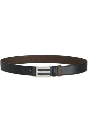 Etro Logo-buckle reversible leather belt