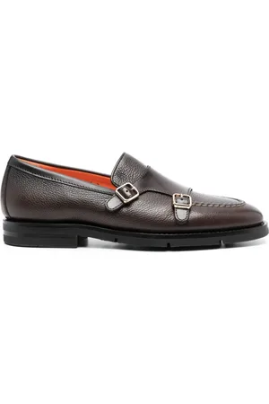 santoni Dong leather monk shoes