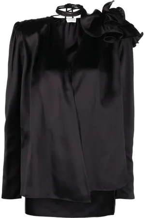 MAGDA BUTRYM Detachable floral-appliqué silk blouse