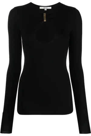 MANURI Long-sleeve cut-out T-shirt