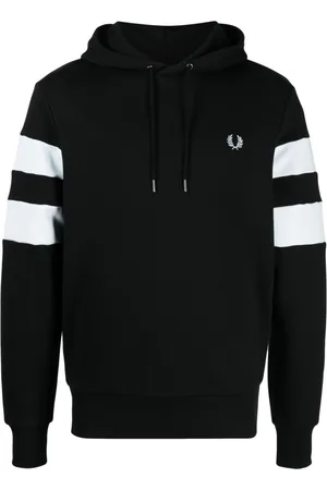 Fred Perry Striped sleeve cotton hoodie